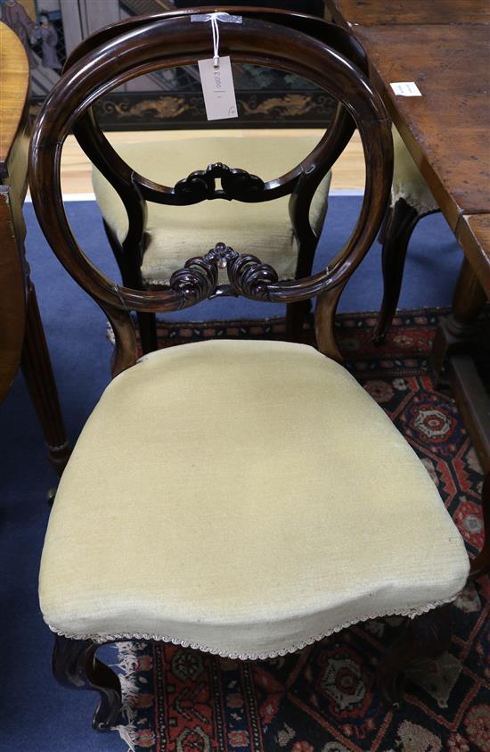 A set of six Victorian rosewood dining chairs